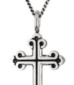 King Baby 18 Curb Link Chain with Small Traditional Cross Sterling Silver Pendant Necklace