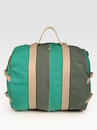 Crafted in a sporty striped design in durable polyester, this lightweight carryall is perfect for toting books, electronic devices and the like.Zip closureTop handleInterior pocketPolyester18W x 19½H x 18DImported Crafted in a sporty striped design in durable polyester, this lightweight carryall is perfect for toting books, electronic devices and the like.Zip closureTop handleInterior pocketPolyester18W x 19½H x 18DImported