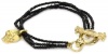 Queen Baby 3 Strand Black Spinel Bracelet with 18K Vermeil Skull