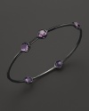 Ippolita Wicked Black Rhodium Sterling Silver 5 Stone Bangle In Amethyst