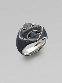 A modern statement in style, crafted in sterling silver with a textured face and cross cushion detail. From the Armory Collection Sterling silver Imported A modern statement in style, crafted in sterling silver with a textured face and cross cushion detail. From the Armory Collection Sterling silver Imported