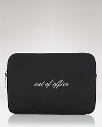 kate spade new york's latest laptop sleeve features a cheeky out of office message, sure to add a dose of whimsy to your unplugged adventures. kate spade new york's latest laptop sleeve features a cheeky out of office message, sure to add a dose of whimsy to your unplugged adventures.