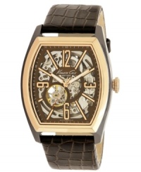 Through the looking glass: this rosy Kenneth Cole New York watch runs at a steady pace with self-winding automatic movement. Through the looking glass: this rosy Kenneth Cole New York watch runs at a steady pace with self-winding automatic movement.