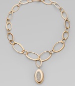 From the Capri Plus Collection. The dazzle of diamonds in a shapely pendant joins the warm glow of 18k rose gold in this elegant oval link design.Diamonds, .75 tcw 18k rose gold Length, about 16 Pendant length, about 1 Lobster clasp Made in Italy