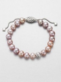 From the Spiritual Bead Collection. Luminous pink freshwater pearls on a sterling silver box chain with sterling silver cabled bead accents. 8mm pink freshwater pearlsSterling silverDiameter, about 7.75 adjustableBead closureImported From the Spiritual Bead Collection. Luminous pink freshwater pearls on a sterling silver box chain with sterling silver cabled bead accents. 8mm pink freshwater pearlsSterling silverDiameter, about 7.75 adjustableBead closureImported