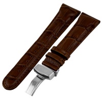 JBW Men's JB-24mmSILV_DBRN 24mm Genuine Dark Brown Crocodile Pattern Butterfly Buckle Leather Watch Band JBW Men's JB-24mmSILV_DBRN 24mm Genuine Dark Brown Crocodile Pattern Butterfly Buckle Leather Watch Band