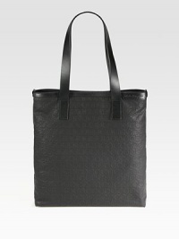 An allover signature logo pattern defines this polished and practical tote rendered in mixed cotton.Double top handleSnap button closureInterior zip pocket15W x 14½H x 5DMade in Italy