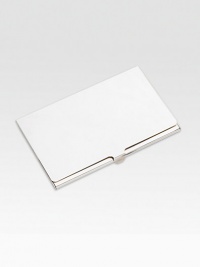 Elegant, polished sterling silver case holds several business cards that allow you to put your best foot forward while in the office or out of it. About 2¼W X 3¾H Made in Spain Elegant, polished sterling silver case holds several business cards that allow you to put your best foot forward while in the office or out of it. About 2¼W X 3¾H Made in Spain
