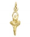 A gift that will have her doing pirouettes! This charming ballerina charm is crafted from polished 14k gold. Chain not included. Approximate length: 4/5 inch. Approximate width: 1/5 inch.