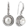 925 Silver & Mabe Pearl Intricate Scroll Earrings