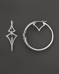 Diamond and sterling silver hoop earrings from Badgley Mischka. Diamond and sterling silver hoop earrings from Badgley Mischka.