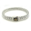 Scott Kay Mens Sterling Silver And 18K Yellow Gold Doberman Rectangle Chain. Bracelet Length 8.5 Inches.