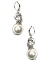 Sparkle all day long Givenchy's dazzling drop earrings. Polished glass pearls and round-cut crystals make these perfect for day and night. Crafted in silver tone mixed metal. Approximate drop: 1-5/8 inches.
