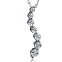 1/2ct. Journey Diamond Pendant-Necklace in 10K White Gold on an 18 Chain 1/2ct. Journey Diamond Pendant-Necklace in 10K White Gold on an 18 Chain
