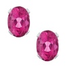 1.80 Ct Oval 7X5mm Pink Topaz .925 Sterling Silver Stud Earrings
