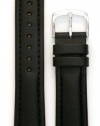 Men's Genuine Italian Leather Watchband Chronograph Style Black 22mm Watch Band