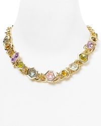 A bold cascade of gemstones make this ABS by Allen Schwartz necklace an effortless, color-pop showpiece. A bold cascade of gemstones make this ABS by Allen Schwartz necklace an effortless, color-pop showpiece.
