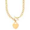 14k Yellow Gold & Diamond Engraveable Heart Necklace- 17 IN (0.01ctw)