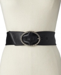 Flatter your figure with the addition of this sash belt by Nine West featuring a unique braided buckle. Flatter your figure with the addition of this sash belt by Nine West featuring a unique braided buckle.