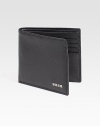 A timeless leather classic, elegantly appointed in lightly textured leather with logo accents.Two billfold compartmentsEight card slotsLeather4½W x 3¾HMade in Italy