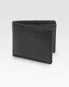 Simple, yet sophisticated, classic wallet designed in richly, textured leather.One billfold compartmentSix card slotsLeather4¾W x 4H x 5DImported