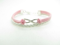 Pink Braided Rope and White Braided Leather Steampunk Bracelet Antique Silver Karma Bracelet,infinity Wish Bracelet Adjustable Bracelet 1198r Pink Braided Rope and White Braided Leather Steampunk Bracelet Antique Silver Karma Bracelet,infinity Wish Bracelet Adjustable Bracelet 1198r