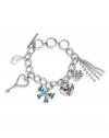 GUESS Silver-Tone Sparkle Charm Bracelet, SILVER