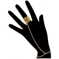 Nickel Free Chain Bondage Bracelet with Ring In Gold Nickel Free Chain Bondage Bracelet with Ring In Gold