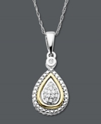 The perfect illumination (other than candles). This glittering pendant will make this April birthday one she'll always remember. Crafted in 14k gold and sterling silver, pendant features sparkling diamond accents in a pretty teardrop shape. Approximate length: 18 inches. Approximate drop: 1 inch.