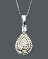 The perfect illumination (other than candles). This glittering pendant will make this April birthday one she'll always remember. Crafted in 14k gold and sterling silver, pendant features sparkling diamond accents in a pretty teardrop shape. Approximate length: 18 inches. Approximate drop: 1 inch. The perfect illumination (other than candles). This glittering pendant will make this April birthday one she'll always remember. Crafted in 14k gold and sterling silver, pendant features sparkling diamond accents in a pretty teardrop shape. Approximate length: 18 inches. Approximate drop: 1 inch.