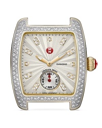 Mix it luxe with this diamond-decked watch face from Michele, crafted of plated stainless steel and designed for chic customization. Mix it luxe with this diamond-decked watch face from Michele, crafted of plated stainless steel and designed for chic customization.