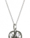 Judith Jack Marcasite and Cubic Zirconia Drop Leaf Pendant Necklace