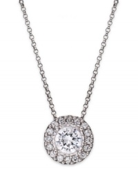 Heavenly splendor. True Miracle's necklace and halo pendant features round-cut diamonds (1/2 ct. t.w.) for a look that's truly elegant. Approximate length: 18 inches. Heavenly splendor. True Miracle's necklace and halo pendant features round-cut diamonds (1/2 ct. t.w.) for a look that's truly elegant. Approximate length: 18 inches.