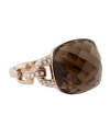 Effy Jewlery 14K Rose Gold Diamond & Smokey Quartz Ring, 8.86 TCW Ring size 7