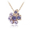 Blue Chip Unlimited - Chic Shades of Purple Geometric Cluster Rose Gold Pendant w/ 18in 18K RGP Chain Necklace Fashion Jewelry