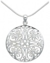 Sterling Silver Filigree Circle Pendant, 18