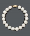 Embrace easy elegance with a simple strand of pearls. Bracelet features cultured freshwater pearls (10-11 mm) with a 14k gold clasp. Approximate length: 8 inches.