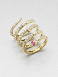 EXCLUSIVELY AT SAKS.COM From the Meadowlark Collection. An exotic and sparkling design featuring a wrapped snake design encrusted with sparking white sapphires and rich rubies. Black rhodium-plated sterling silverWhite sapphire and rubyWidth, about .8Imported EXCLUSIVELY AT SAKS.COM From the Meadowlark Collection. An exotic and sparkling design featuring a wrapped snake design encrusted with sparking white sapphires and rich rubies. Black rhodium-plated sterling silverWhite sapphire and rubyWidth, about .8Imported
