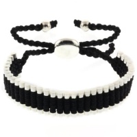 Black and Silver Color String 5-10 Inche Adjustable Friendship Bracelet Black and Silver Color String 5-10 Inche Adjustable Friendship Bracelet