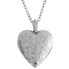 1.5 Inch Engraved Flowers Heart Locket W/28 Inch Chain