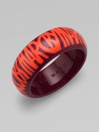 A super chic style in glossy resin and contrast font. ResinSmall/Medium diameter, about 2¼Medium/Large diameter, about 2½Slip-on styleImported A super chic style in glossy resin and contrast font. ResinSmall/Medium diameter, about 2¼Medium/Large diameter, about 2½Slip-on styleImported