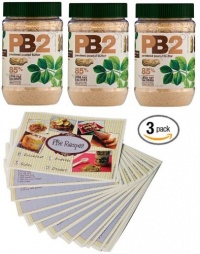 Powdered Peanut Butter - 85% Less Fat and Calories - 3 Pack PB2 Regular Jars - 6.5oz Each - Free Bonus PB2 Recipe Cards Included (17 Cards in Total) Powdered Peanut Butter - 85% Less Fat and Calories - 3 Pack PB2 Regular Jars - 6.5oz Each - Free Bonus PB2 Recipe Cards Included (17 Cards in Total)