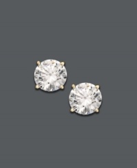 Invest in style that lasts forever. Round-cut diamonds (1-1/4 ct. t.w.) set in 14k gold are a must-have for every woman's jewelry collection. Approximate diameter: 5-1/2 mm. Invest in style that lasts forever. Round-cut diamonds (1-1/4 ct. t.w.) set in 14k gold are a must-have for every woman's jewelry collection. Approximate diameter: 5-1/2 mm.