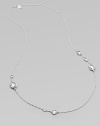 Brilliant, faceted clear quartz stones in various shapes and sizes on a beautiful sterling silver link chain. Clear quartzSterling silverLength, about 33Lobster clasp closureImported 