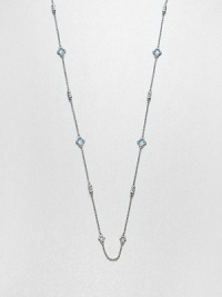 From the Estate Collection. Beautifully faceted blue topaz stone set in intricately designed, sterling silver on a delicate link chain. Blue topazSterling silverLength, about 34Lobster clasp closureImported From the Estate Collection. Beautifully faceted blue topaz stone set in intricately designed, sterling silver on a delicate link chain. Blue topazSterling silverLength, about 34Lobster clasp closureImported