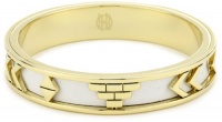 House of Harlow 1960 Gold-Plated Aztec Bangle Bracelet with White Leather House of Harlow 1960 Gold-Plated Aztec Bangle Bracelet with White Leather