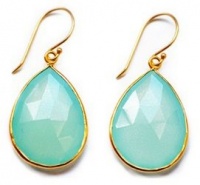 18KT Gold Vermeil Large Aqua Chalcedony Teardrop Dangle Earrings 925 Sterling Silver Bezel Set Gemstone Drops, Kyle Richards 18KT Gold Vermeil Large Aqua Chalcedony Teardrop Dangle Earrings 925 Sterling Silver Bezel Set Gemstone Drops, Kyle Richards
