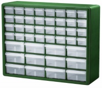 Akro-Mils 10744 Green Series 44 Drawer Plastic Parts Storage Hardware and Craft Cabinet, 20-Inch by 16-Inch by 6-1/2-Inch, Dark Green Frame Akro-Mils 10744 Green Series 44 Drawer Plastic Parts Storage Hardware and Craft Cabinet, 20-Inch by 16-Inch by 6-1/2-Inch, Dark Green Frame