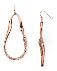 Modern glam with a twist, this pair of Alexis Bittar drop earrings captures the cool girl, crafted of rose gold plated metal and lit up with pavé crystals. Modern glam with a twist, this pair of Alexis Bittar drop earrings captures the cool girl, crafted of rose gold plated metal and lit up with pavé crystals.