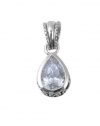 Barse Sterling Silver Teardrop Clear Crystal Pendant